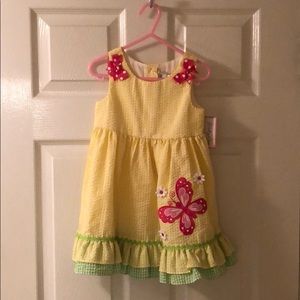 Toddler girl yellow butterfly sundress